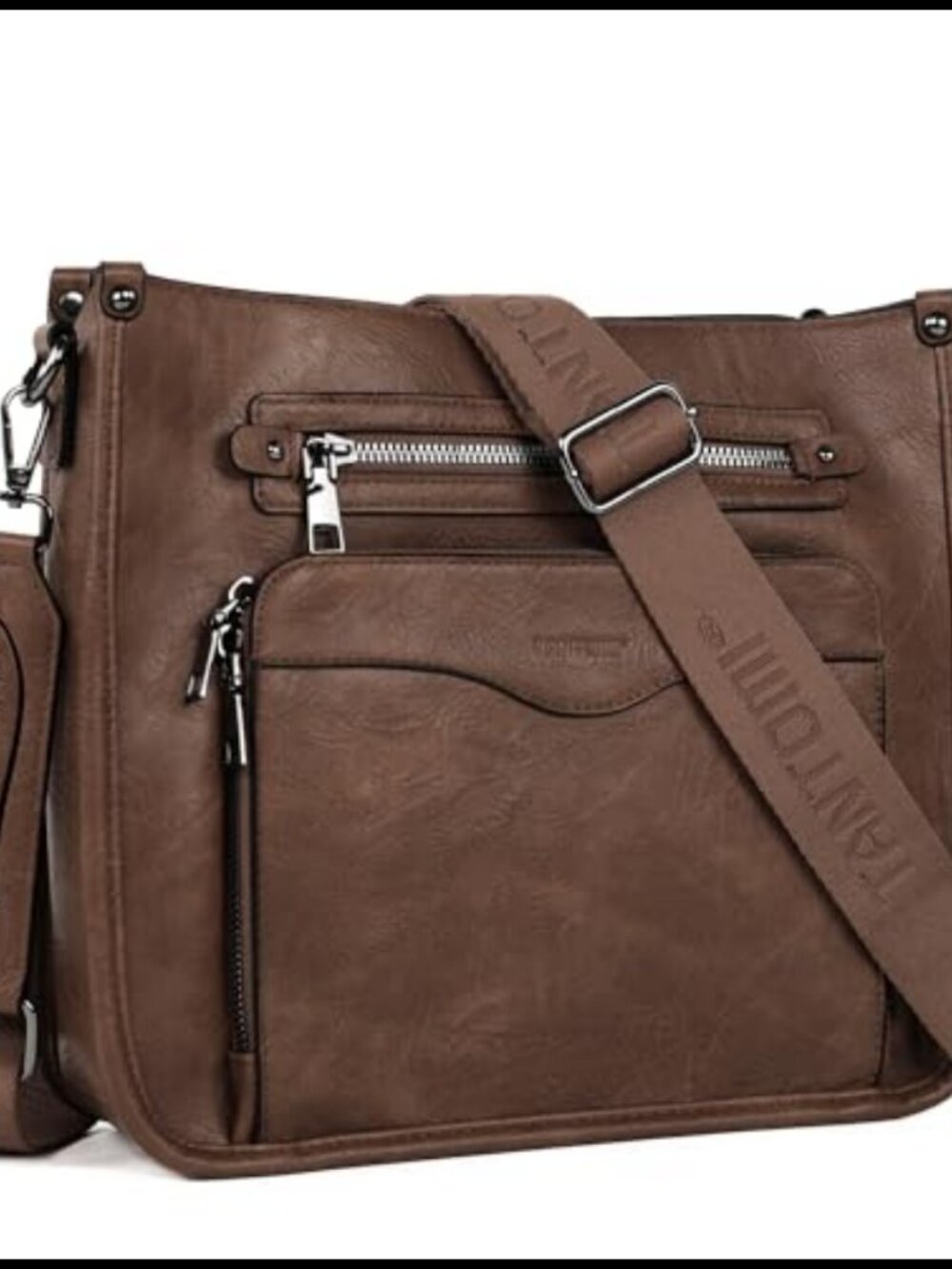 PU Leather Crossbody Bag Multi Pocket Shoulder Purse Women